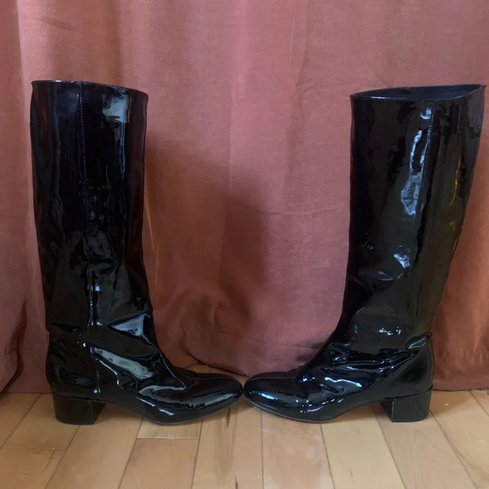 Patent leather knee-high boots - Picture 4 of 6